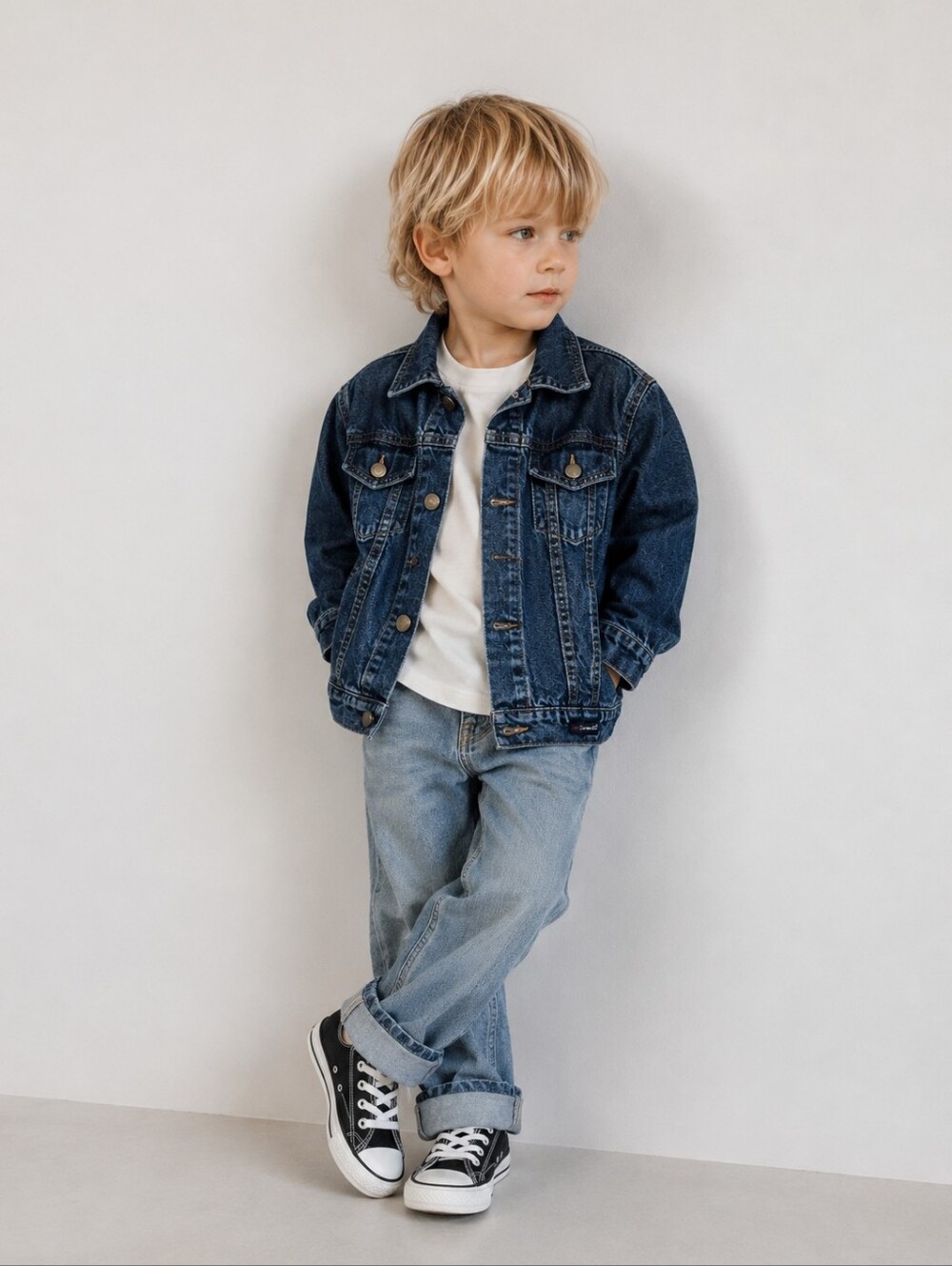Vintage Scout-Tex Kids Denim Jacket Size 4 Made in Canada 90s Jean Trucker